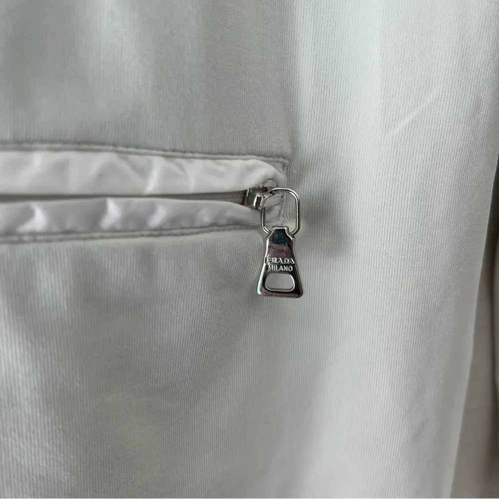 PRADA Red Tab Nylon Turtleneck with Zipper Pocket in White Size S - Picture 5 of 8
